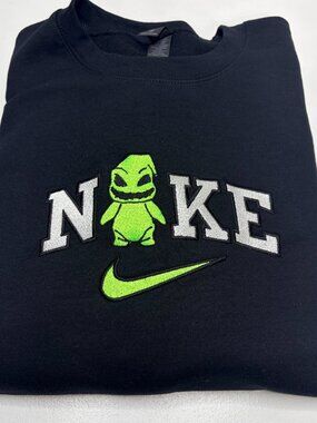 Nike Oogie Boogie Sweatshirt YOUTH Embroidered Kids Crewneck Halloween Nightmare